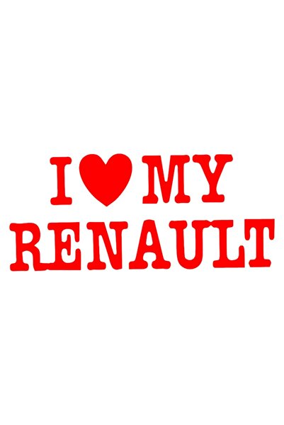 OEM Autocolant auto  "i love my renault ", 10cm, Roșu