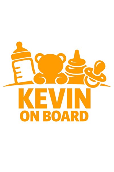 OEM Autocolant auto  "Kevin la bord ", 10cm, Portocaliu