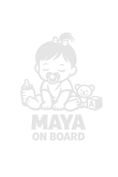 OEM Autocolant auto  "Maya la bord ", 10cm, Alb