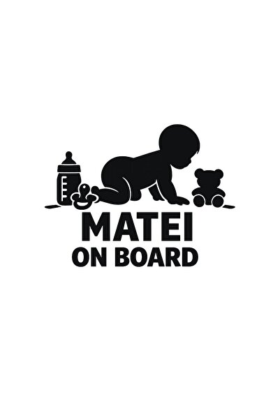 OEM Autocolant auto  "Matei la bord ", M1, 10cm, Negru