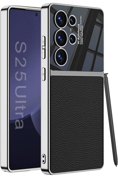 KASTWAVE Luxury Leather Case for Samsung Galaxy S25 Ultra, Shockproof PU Leat...