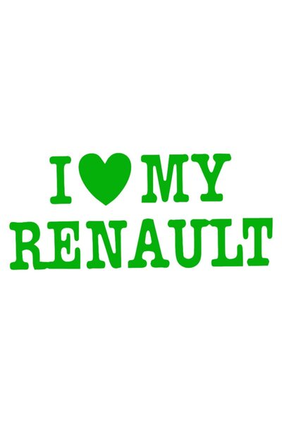OEM Autocolant auto  "i love my renault ", 10cm, Verde