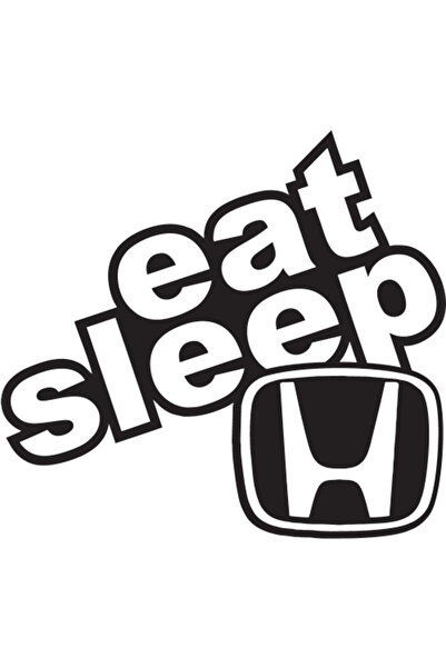 OEM Autocolant auto  "Eat sleep honda ", model 1, 10cm, Negru