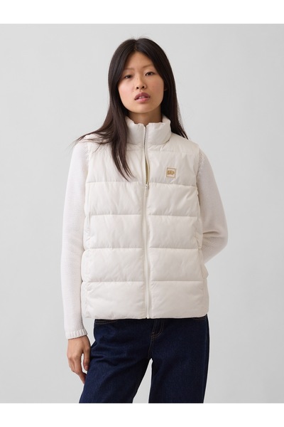 GAP Kadın Kırık Beyaz Relaxed Puffer Şişme Yelek