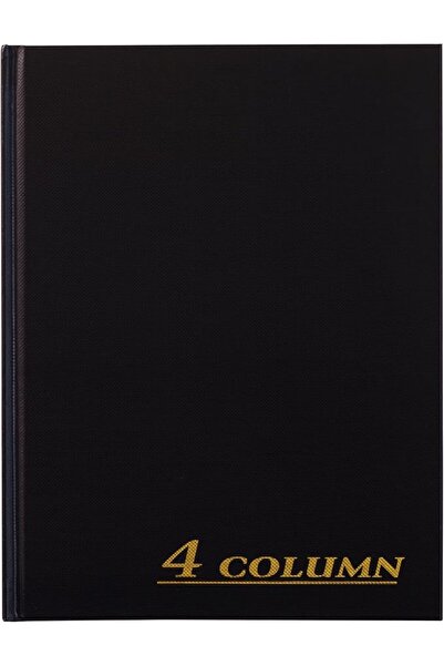 Adams Account Book, 4-Column, Black Cloth Cover, 9.25 x 7 Inches, 80 Pages Pe...