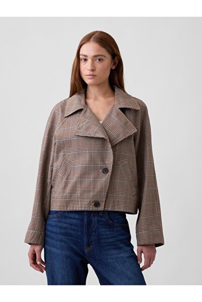 GAP Kadın Açık Kahverengi Relaxed Crop Trençkot