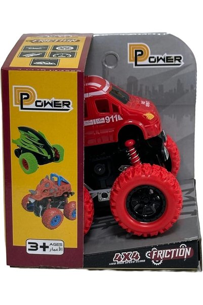 D-Power - لعبة شاحنة إطفاء تعمل بالاحتكاك - لون أحمر |   مجموعة - تصميم واقعي...