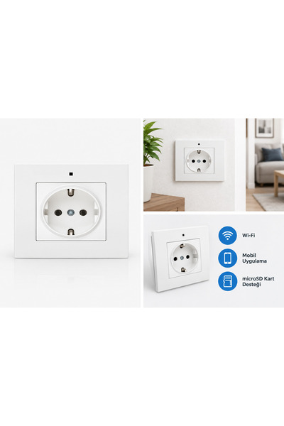SICAK TAKİP WiFi Mini Kamera Duvar Prizi 4K Ultra HD Güvenlik Kamerası