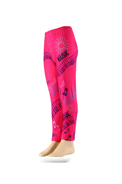 Disney Violetta Fuchsia tights 6 years with textured print, elastic and opaque