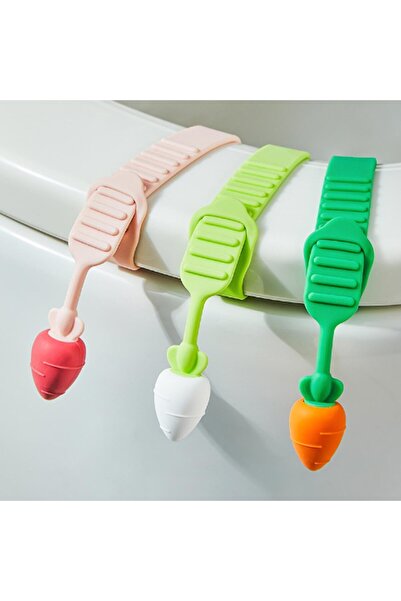 Arabest 3-Piece Silicone Toilet Seat Handle Lifter Set,Carrot-Shaped Hygienic...