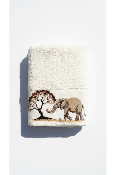 Minteks Pastoral Fil Nakışlı %100 Pamuk 50x90cm El ve Yüz Havlusu