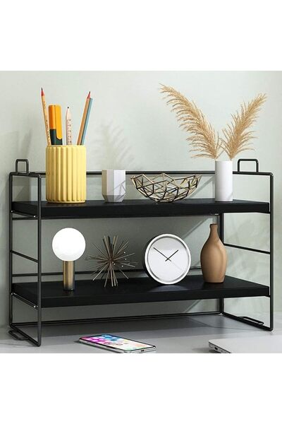 Yelajoy Desktop Organizer,2 Tier Adjustable Display Shelf Rack
