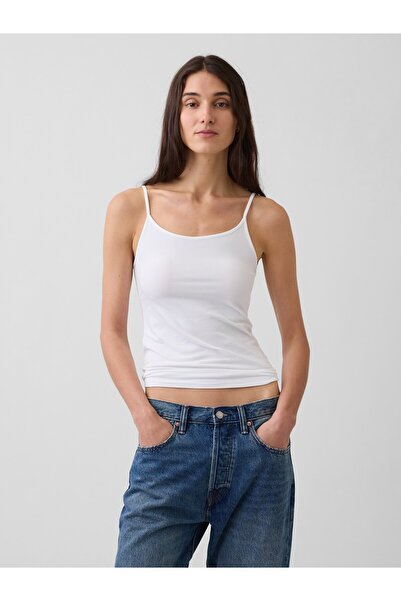 GAP Kadın Beyaz CloseKnit Basic Cami Atlet