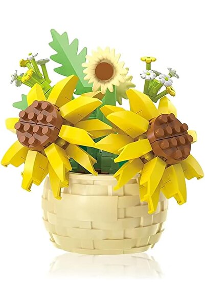 Yelajoy Yellow Sunflower Building Blocks, Mini Flower Set for Desktop Decor, ...