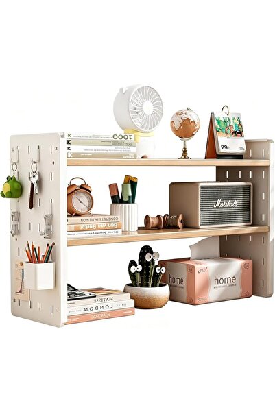 Beauenty منظم كتب مكتبي من الخيزران، رف كتب مائل، خزانة كتب مكتبية، حامل كتب ...