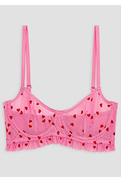 LC Waikiki Lcw Dream Pink Underwire Unpadded Heart Patterned T-Shirt Bra