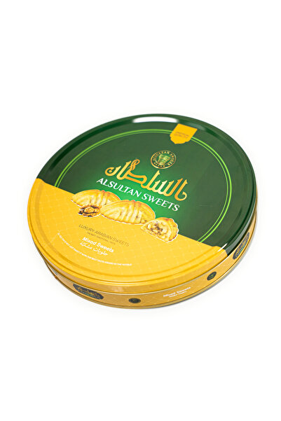 AL SULTAN Walnut Maamoul 350 g Metal Gift Tin - Traditional Arabic Semolina Cookies Filled with Walnut - Middle Eastern Sweets for Eid, Ramadan, Diwali & Festive Gifting