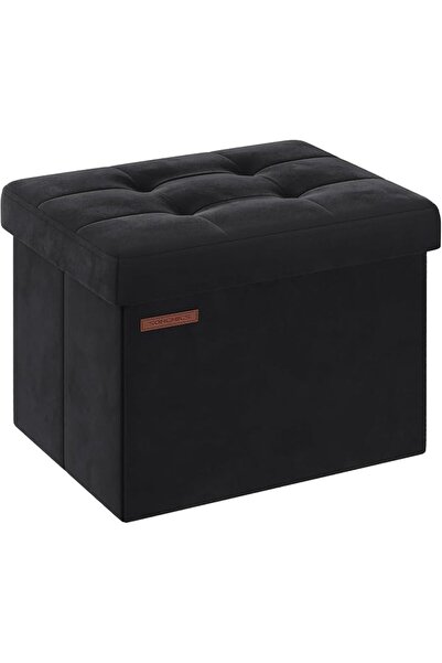 SONGMICS Storage Ottoman, Foldable Small Ottoman Foot Rest, 15 Inches Foot St...