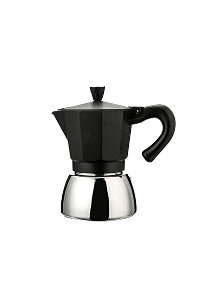 Estia Home Art ΕΣΤΙΑ ΓΚΡΑΝΟ ΚΑΦΕΤΙΕΡΑ ΑΛΟΥΜΙΝΙΟΥ 150ml ΜΑΥΡΗ