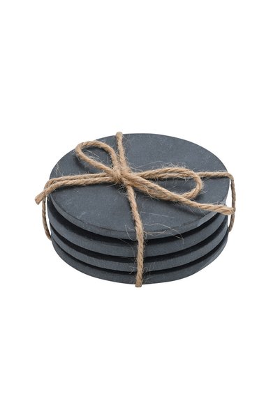 Estia Home Art ΣΕΤ ΣΤΡΟΓΓΥΛΑ ΥΠΟΘΕΜΑΤΑ ΑΠΟ ΣΧΙΣΤΟΛΙΘΗ ESTIA 10cm, 4 ΤΕΜΑΧΙΑ.