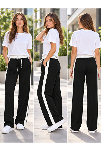ECK MODA Pantaloni de trening pentru femei, din țesătură modal, din lycra, el...