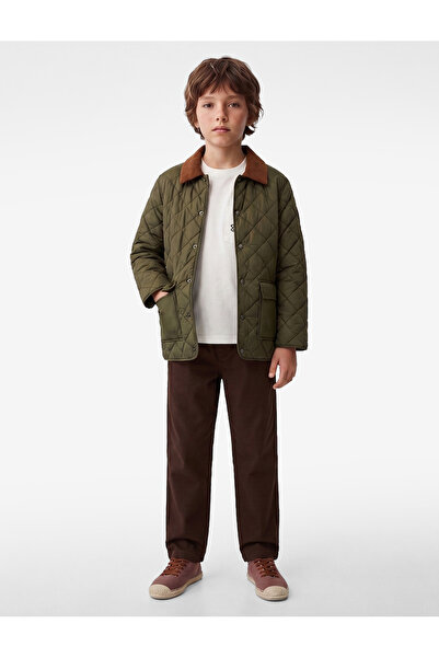 Koton Long Sleeve Polo Collar Quilted Seasonal Jacket