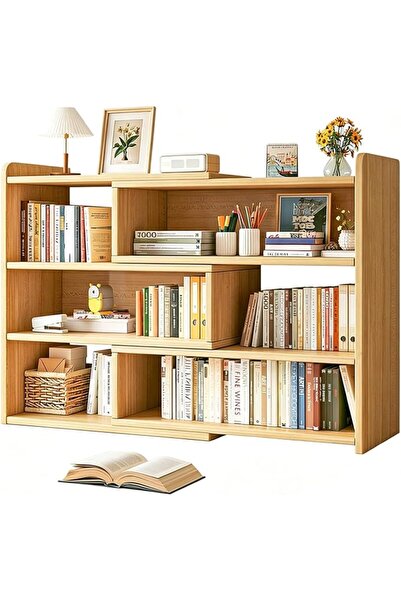 Beauenty 3-Tier Desktop Organizer with Pegboard Adjustable Iron Wooden Booksh...