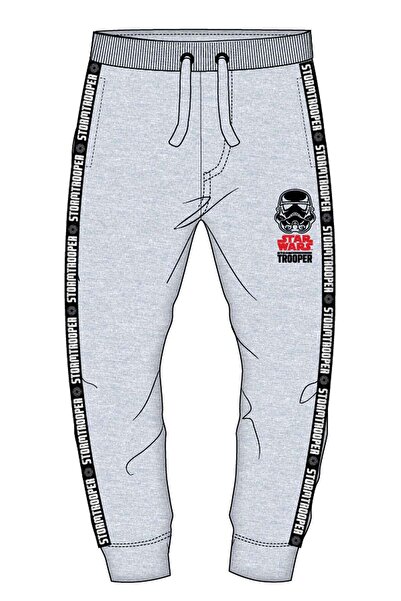 Star Wars Pantaloni de trening gri melanj 9-14 ani cu buzunare, 60% bumbac 40...
