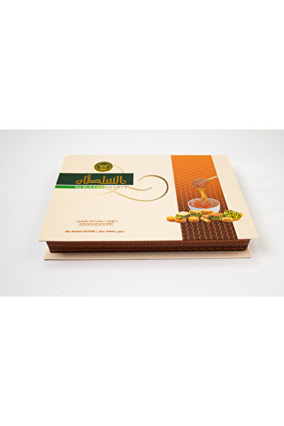 AL SULTAN Sweets Honey Sweetened Mixed Baklava 400 g - 7 Varieties - Pistachio & Cashew Filled Arabic Sweets in Gift Box - Traditional Middle Eastern Baklawa for Eid, Ramadan & Celebrations