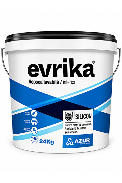 Evrika Vopsea lavabila de interior cu silicon 24 Kg, Azur