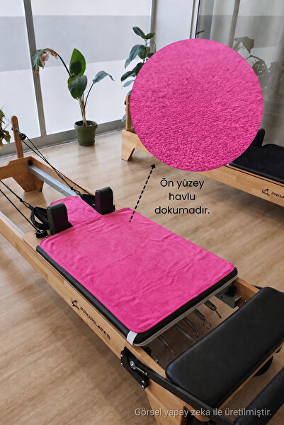 Sevim Kaymaz Silikon Tabanlı, Reformer Pilates Havlusu, Ter Emici Bambu Pilat...