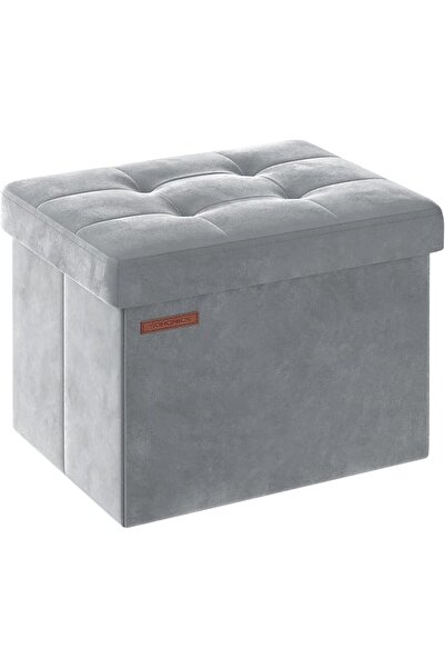 SONGMICS Storage Ottoman, Foldable Small Ottoman Foot Rest, 15 Inches Foot St...