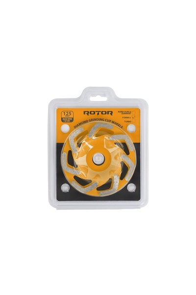 Rotor Disc Cupa Diamantata Forma L ROTOR, 125mm, pentru slefuit beton si piatra