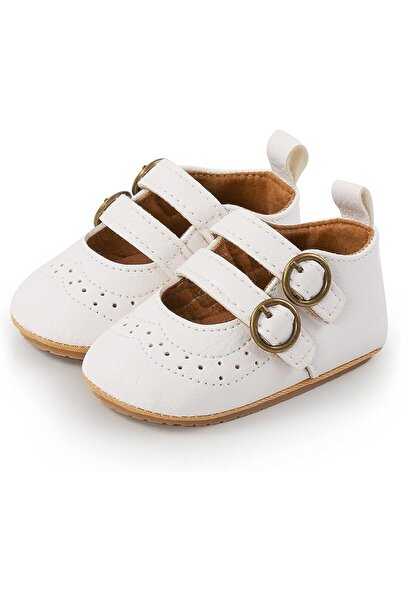 GENERAL Baby Girls Mary Jane Flats with Bownot Non Slip Soft Sole PU Leather ...