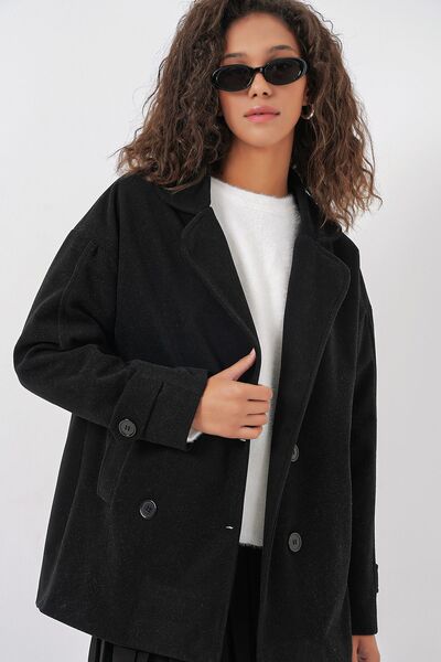 Hiccup Bdart Relaxed Fit Shawl Collar Buttoned Coat