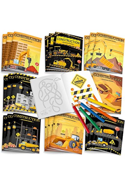 Generic 24 قطعة من كتب تلوين بتصميمات البناء، مستلزمات حفلات أعياد الميلاد ذا...