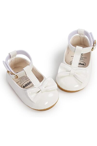 GENERAL Baby Girls Mary Jane Flats with Bownot Non Slip Soft Sole PU Leather ...