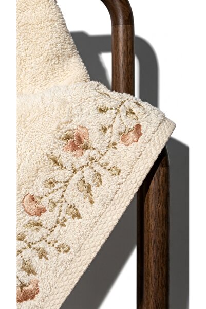 Minteks Velora 100% Cotton Embroidery Detailed 50X90Cm Hand and Face Towel