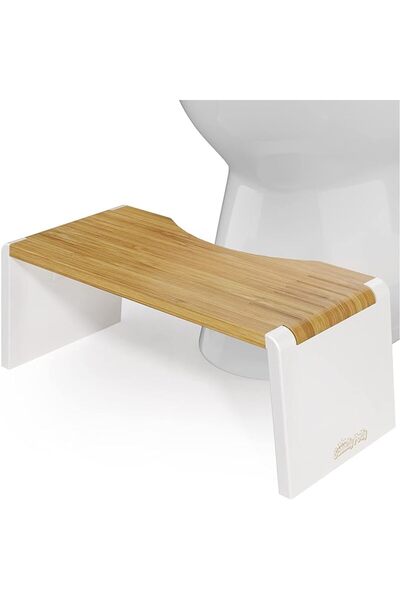Squatty Potty Stockholm Folding Bamboo Toilet Stool 7" Collapsible, Brown and...