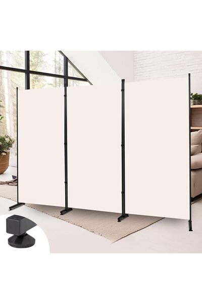 GENERAL Room Divider 6FT 2 Panel Privacy Screen, 136'' Wide Fabric Indoor Roo...