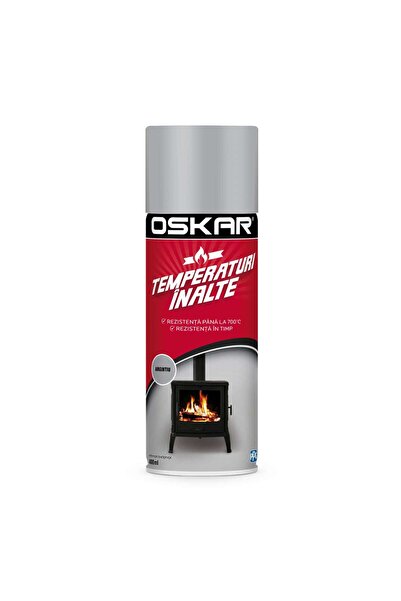OEM Spray vopsea acrilica, Oskar temperaturi inalte, argintiu, interior / ext...