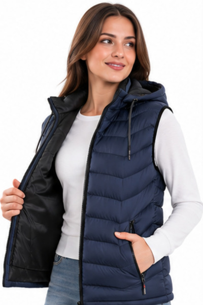 PRİNTCRAFT RENKLİ DÜŞLER ATÖLYESİ Kapüşonlu Şişme Yelek Unisex – Fermuarlı Ce...
