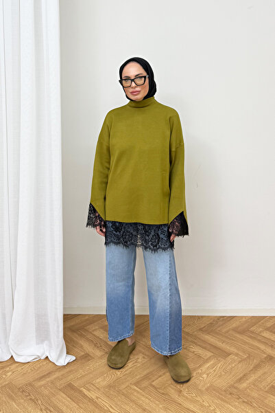Melike Tatar Dantelli Triko Tunik 87-26200