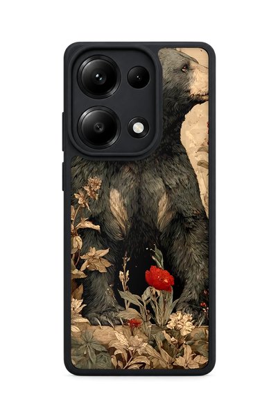 BGAKSESUAR حافظة Redmi Note 13 Pro 4G متوافقة مع نمط الدب الأسود وحماية الكام...