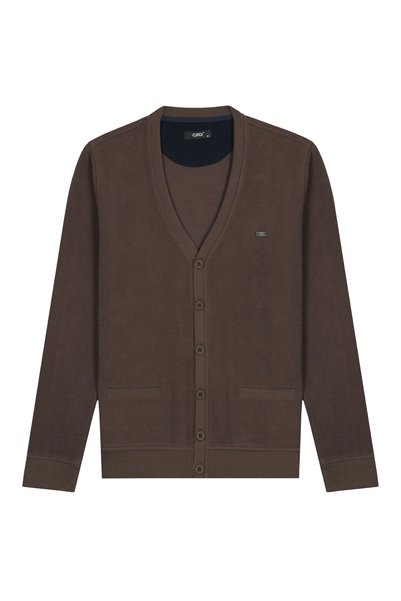 Çizgi Triko Men's Buttoned Cardigan Thessaloniki Knit V-Neck with Pockets Classic Fit - 5550m