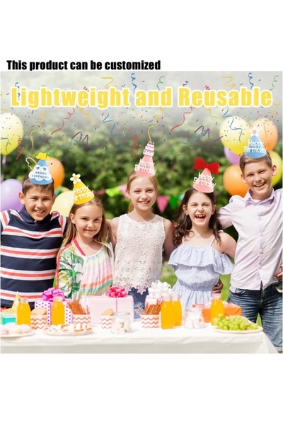 Generic Brand Lightweight Reusable Birthday Party Hats, Multicolour Felt Happ...