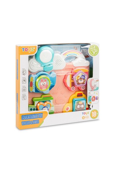 TOYZ by Caretero Jucarie educativa puzzle Toyz Vehicule Roz cu sortator, muzi...