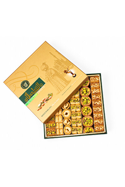 AL SULTAN Mixed Baklava 1 kg - 6 Varieties - Pistachio & Cashew Filled Arabic Sweets in Gift Box - Traditional Middle Eastern Baklawa for Eid, Ramadan & Celebrations