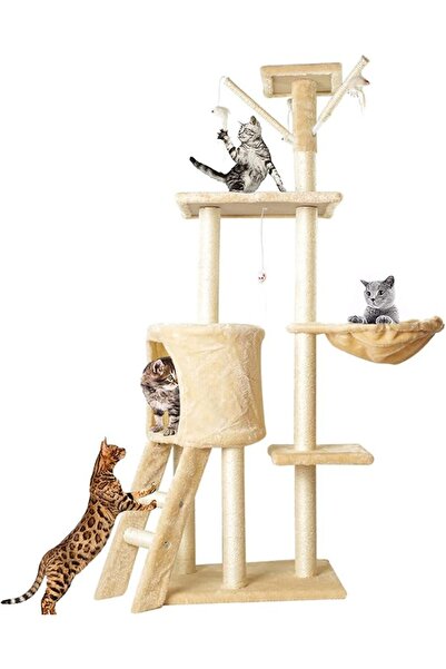 VINNYSEN 87CM Multi-Level Cat Tree Tower With Condo, House, Bed, Sisal Scratc...