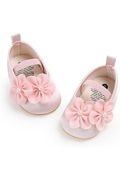 GENERAL Baby Girls Mary Jane Flats with Bownot Non Slip Soft Sole PU Leather ...
